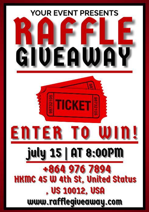 Raffle Giveaway A3 Template | PosterMyWall