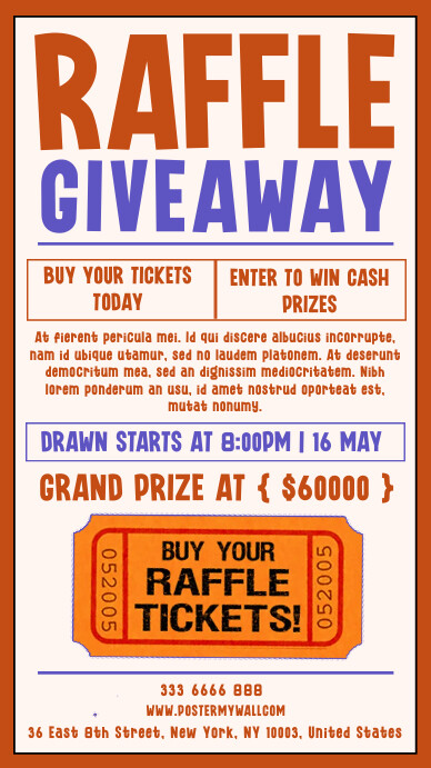 Monthly Raffle Text raffle giveaway Template | PosterMyWall