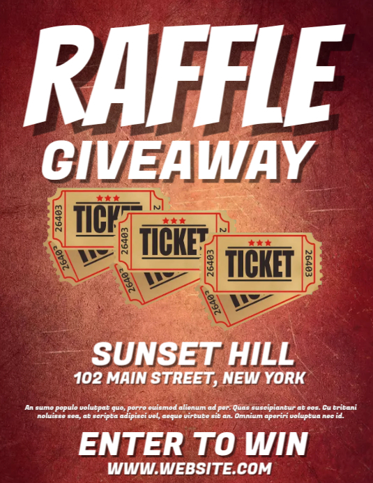 Red Raffle Giveaway Flyers Template | PosterMyWall