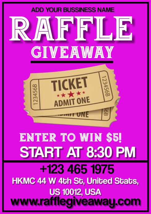 Promotion For Raffle Sample Raffle Giveaway Template | PosterMyWall