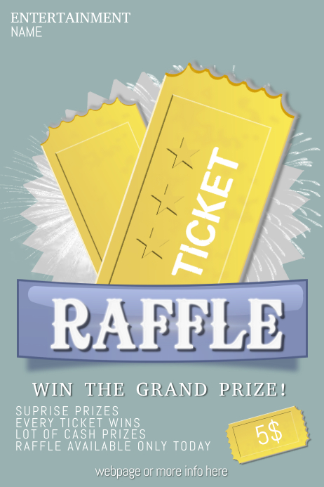 raffle giveaway ticket poster flyer template | PosterMyWall