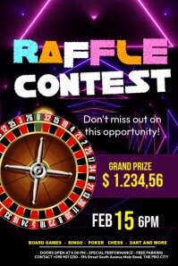Saturday Night Raffle Draw raffle contest Template | PosterMyWall