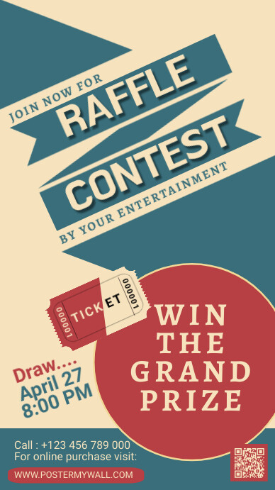 Raffle Ticket , Raffle contest Template | PosterMyWall