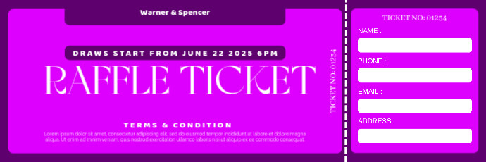 Event Card Template Raffle RAFFLE TICKET | RAFFLE TICKET CARD Template | PosterMyWall