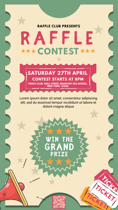 Raffle Ticket , Raffle contest (1) Instagram 快拍 template