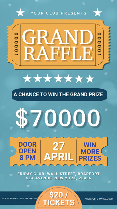Raffle Ticket , Raffle contest Instagram Story template