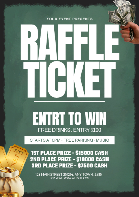 Raffle Ticket A5 Template | PosterMyWall