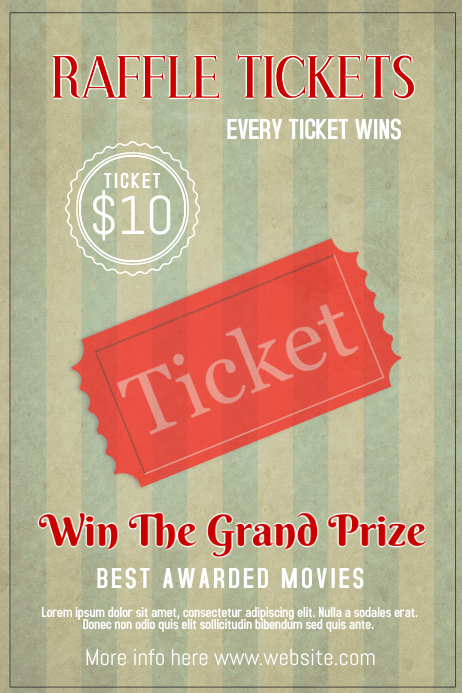 Raffle ticket bingo event poster template | PosterMyWall