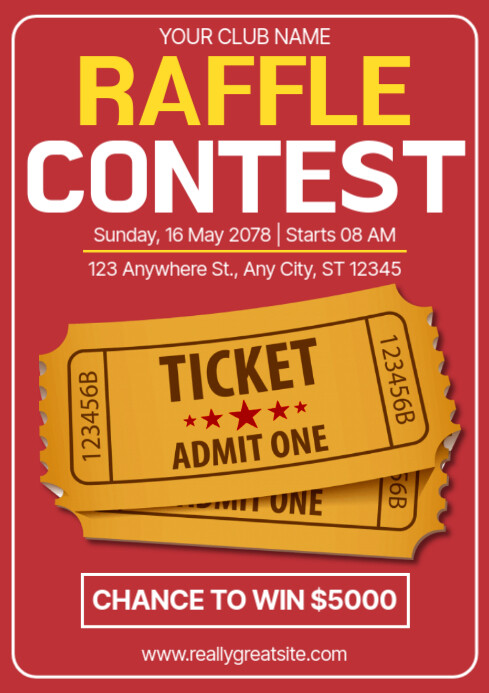 Raffle ticket competetion invitation flyer poster Template | PosterMyWall