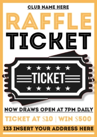 Raffle ticket competition design A6 template