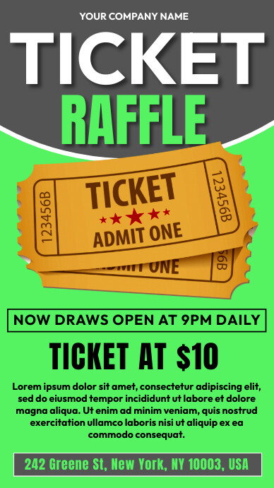 Raffle Ticket Competition Flyer, Poster Insta Instagram Story template