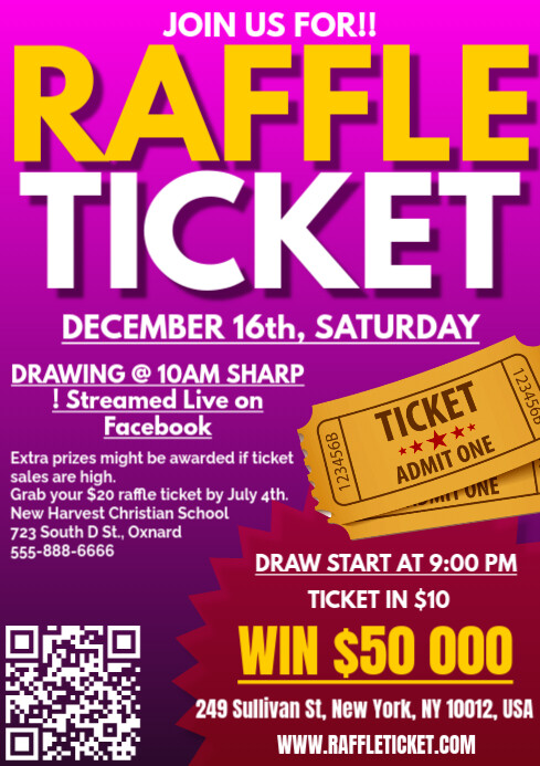 Plantilla de Raffle Ticket Competition Flyer A4 | PosterMyWall