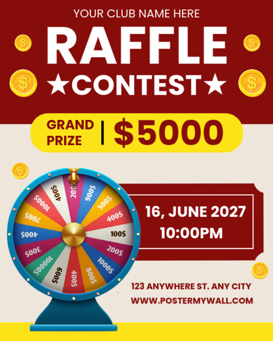 Instagram Raffle Wheel Raffle Ticket Competition Instagram Portrait Template | PosterMyWall