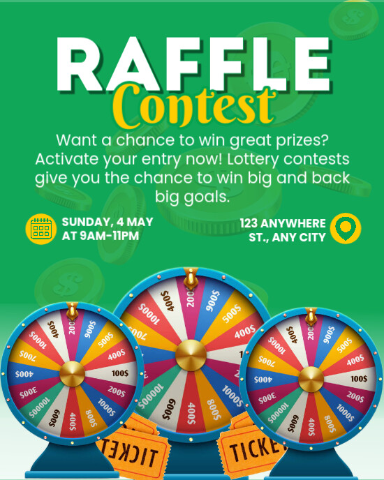 Raffle Ticket Competition Instagram Portrait Template | PosterMyWall