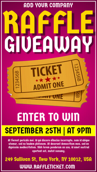 Raffle Ticket Competition Instagram Story Template | PosterMyWall