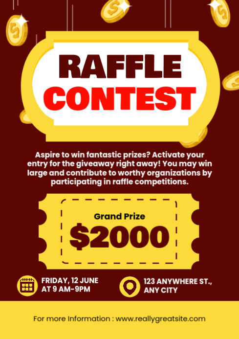 Copy of Raffle Ticket Competition Invitation A4 | PosterMyWall