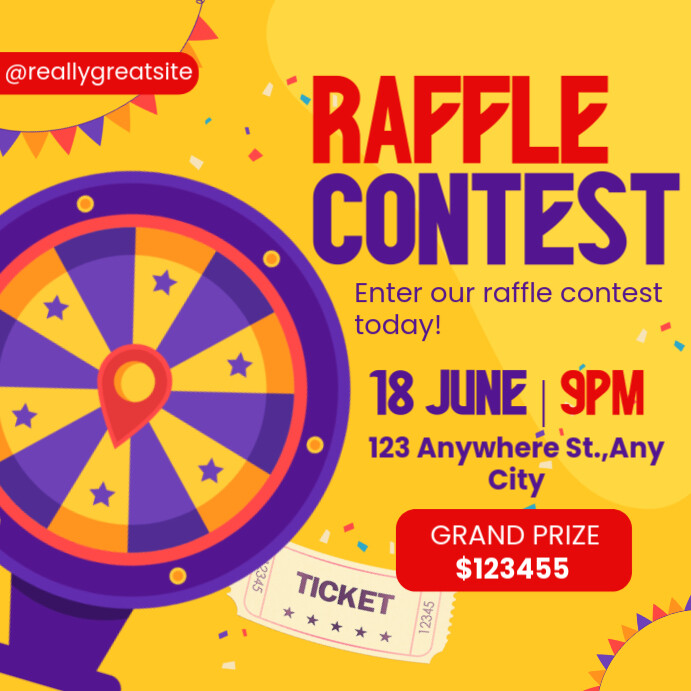 Raffle Ticket Competition Invitation Instagram Post Instagram-opslag template
