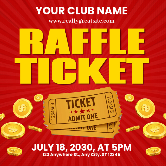 Raffle Ticket Competition Invitation Instagram Post Instagram-opslag template