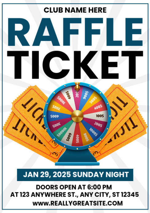 Ticket Raffle Invitations Raffle Ticket competition invitation poster flyer Template | PosterMyWall