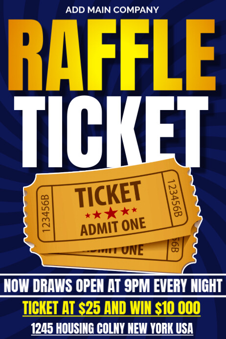 Raffle Ticket Competition Poster And Flyer Template Poster | PosterMyWall