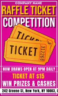 Raffle ticket competition poster anf flyer template US Legal