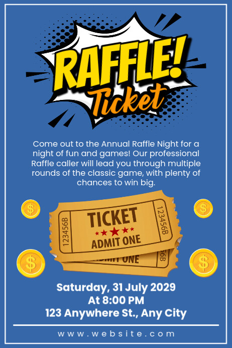 Generic Raffle Poster Raffle Ticket Competition Poster Template | PosterMyWall