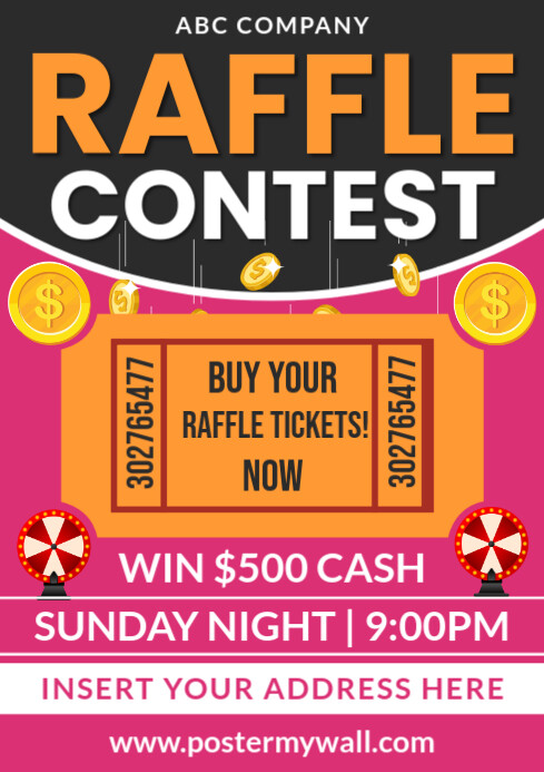Modèle Raffle ticket competition poster flyer a4 | PosterMyWall