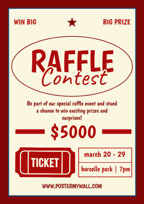 Raffle Ticket Contest A2 Template | PosterMyWall