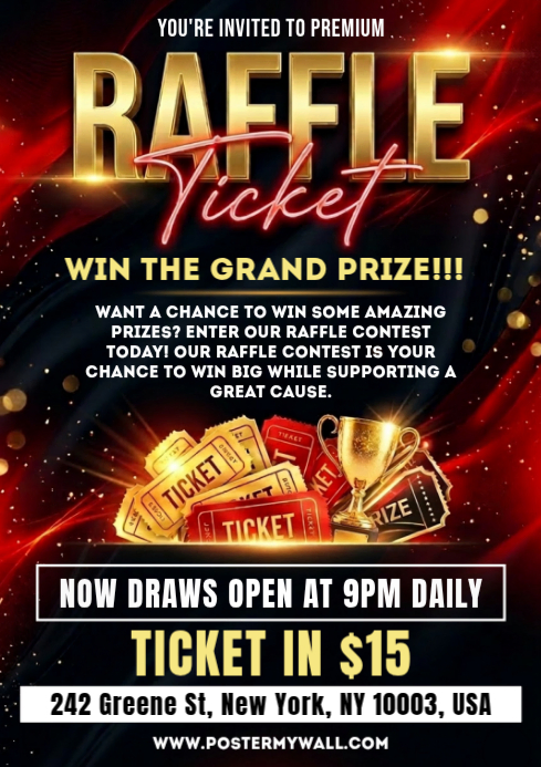 Raffle Ticket Contest A4 Templat | PosterMyWall