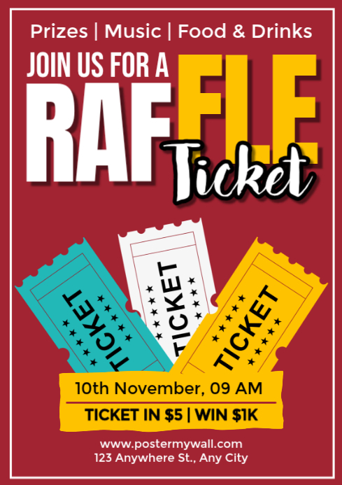 Raffle Ticket Contest A4 Template | PosterMyWall