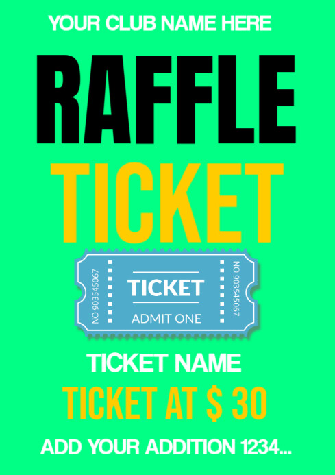 Raffle Ticket Contest A4 template