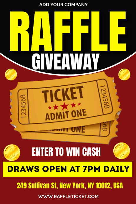Raffle Ticket Contest Editable Flyer Poster Template PosterMyWall Raffle Ticket Contest Editable Flyer Poster Template PosterMyWall