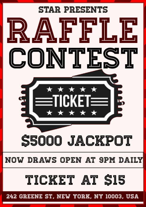 Raffle ticket contest flyer poster template | PosterMyWall