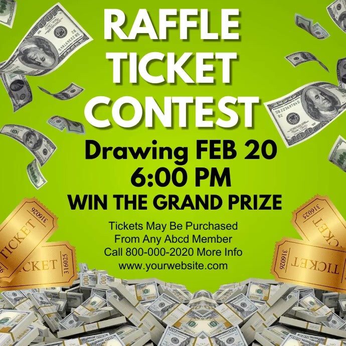 Raffle Ticket contest flyers Template | PosterMyWall