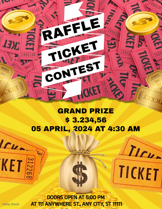 Raffle Ticket contest flyers Template | PosterMyWall