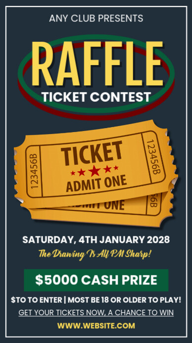Party Invite Raffles Plantilla de Raffle Ticket Contest Giveaway Invitation Instagram Story ...