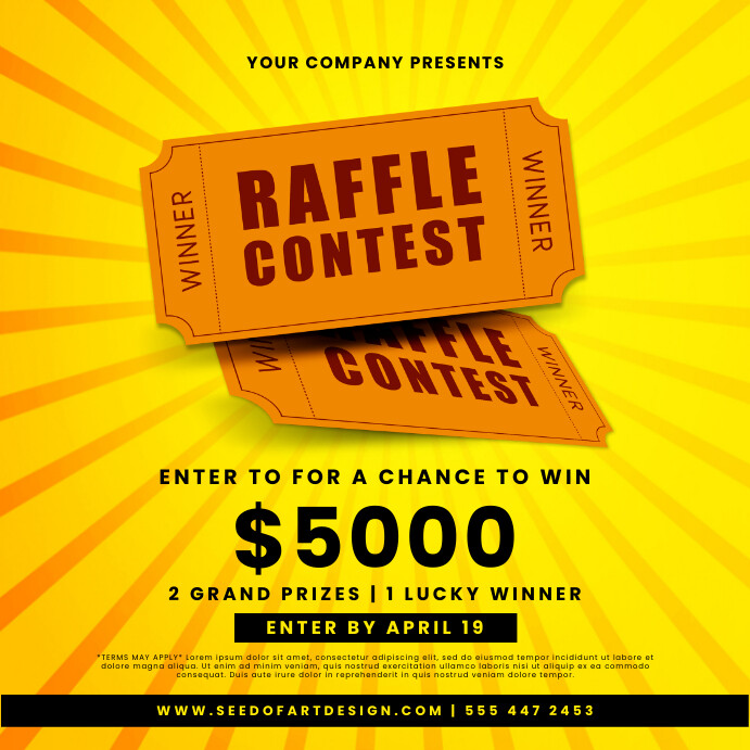 Raffle Ticket Contest Giveaway Template | PosterMyWall