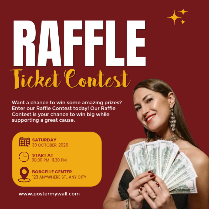Raffle Ticket Contest Instagram Post Template | PosterMyWall