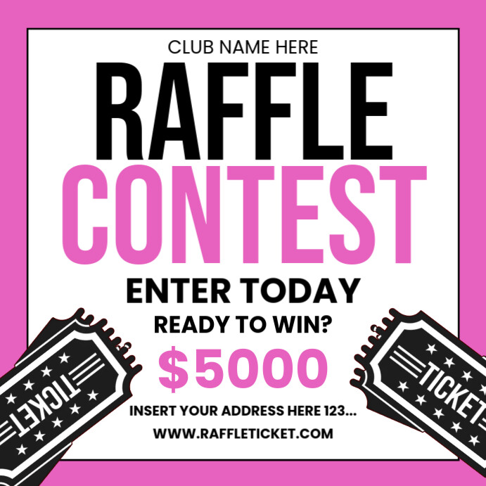 Raffle Ticket Contest Instagram Post Template | PosterMyWall