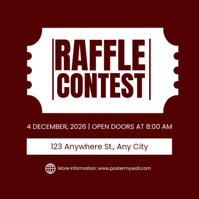 Plantilla de Raffle Ticket Contest Instagram Post | PosterMyWall