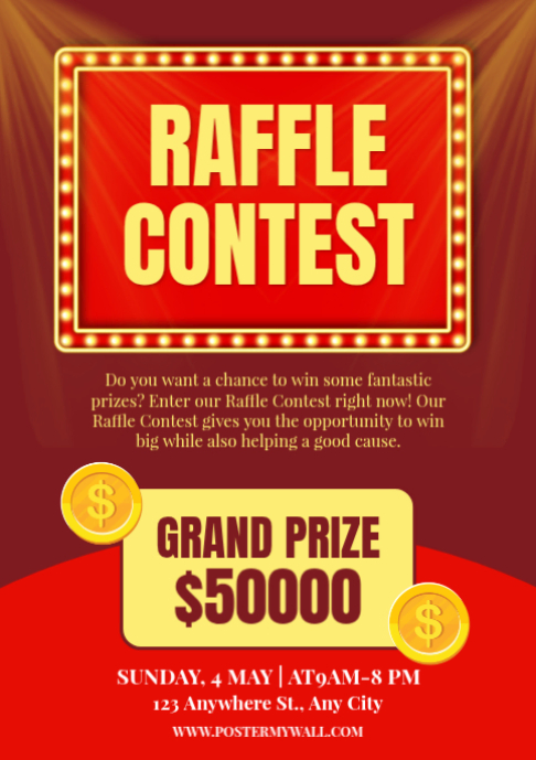 Raffle Ticket Contest Invitation A2 Template | PosterMyWall