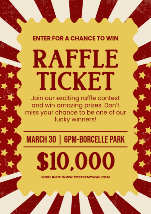 Raffle Ticket Contest Invitation A2 Template | PosterMyWall