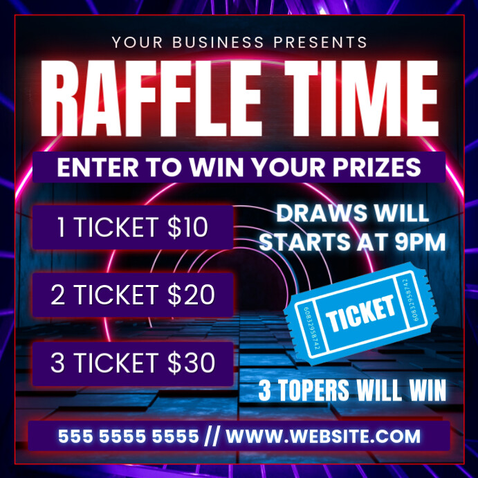 Raffle Time Instagram Post template