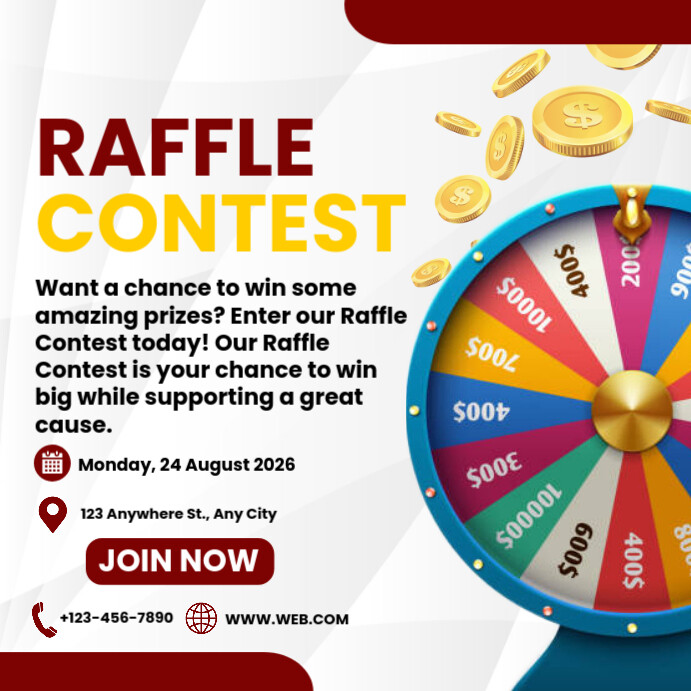 Plantilla de Raffle Ticket Contest Invitation Instagram Post | PosterMyWall