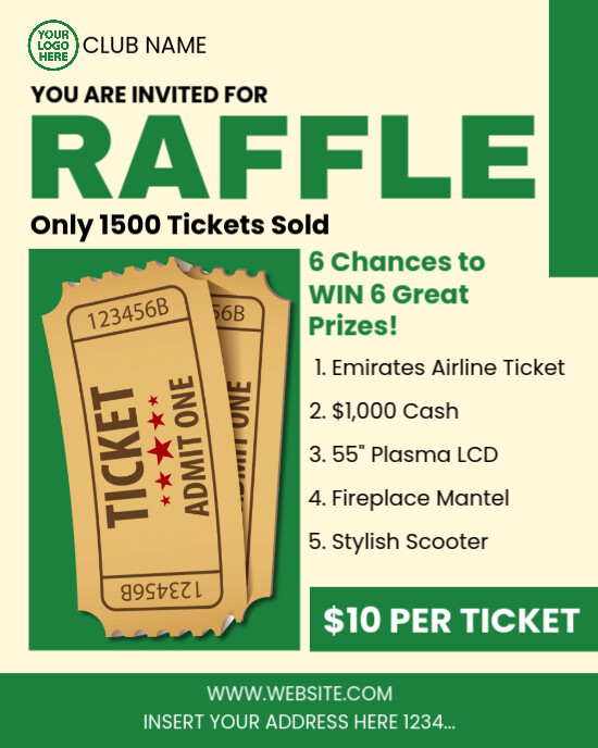 Ticket Raffle Invitations Raffle Ticket Contest Invitation Instagram Portrait Template | PosterMyWall