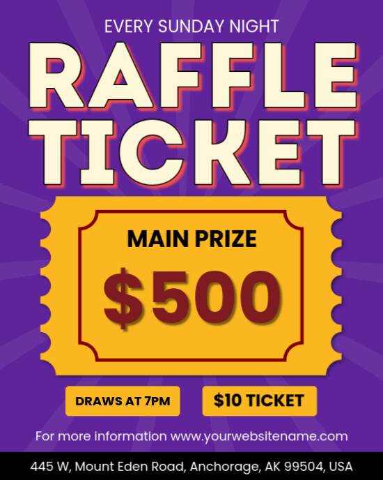 Plantilla de Raffle Ticket Contest Invitation Instagram Portrait ...