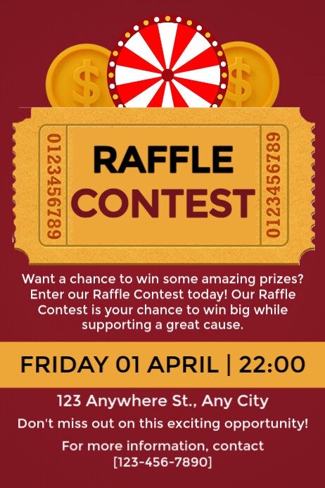 Join The Raffle Sample Raffle Ticket Contest Invitation Poster Template | PosterMyWall