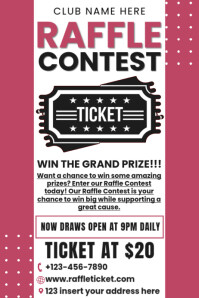 Ticket Raffle Invitations Raffle Ticket Contest Invitation Poster Flyer (us Letter) Template ...