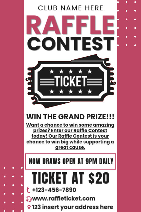 Party Invite Raffles Copy of Raffle Ticket Contest invitation Poster | PosterMyWall