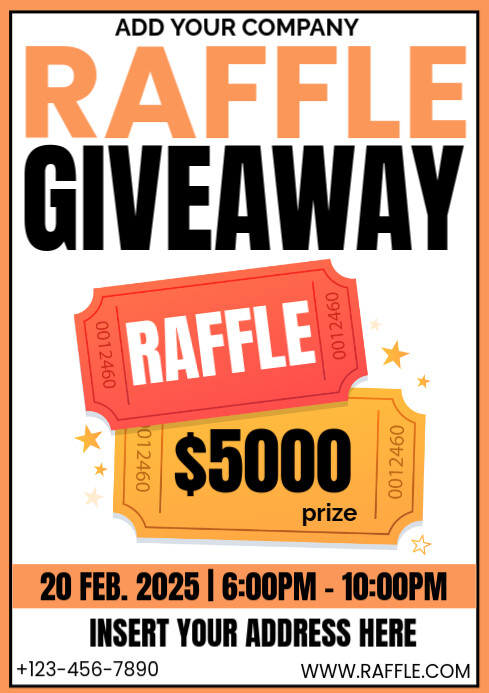 Raffle Ticket contest invitation poster flyer Templat | PosterMyWall
